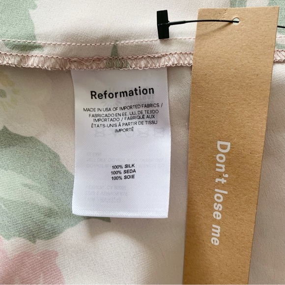 NWT Reformation Parma Silk Dress Rose Garden - Picture 13 of 16